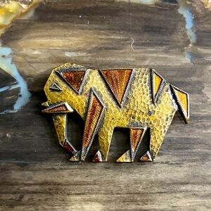 Brass Elephant Vintage 70’s Brooch